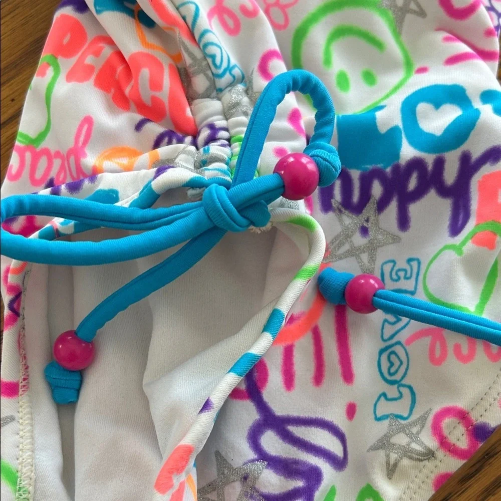 Justice Multicolor Graphic Kids Swim One Piece